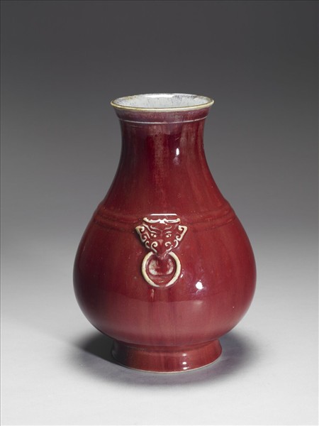 爐鈞釉獸耳暗環壺