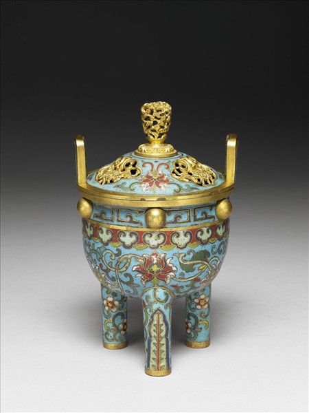 掐絲琺瑯番蓮紋爐