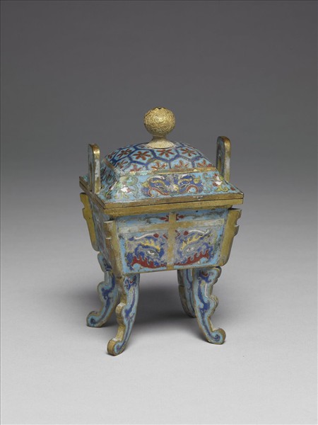 掐絲琺瑯獸面紋爐