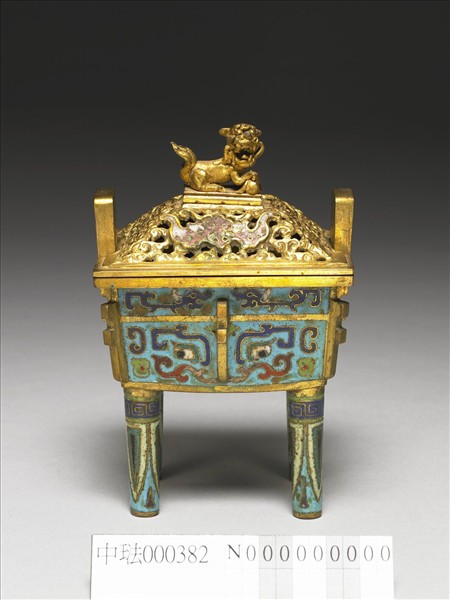 掐絲琺瑯獸面紋爐
