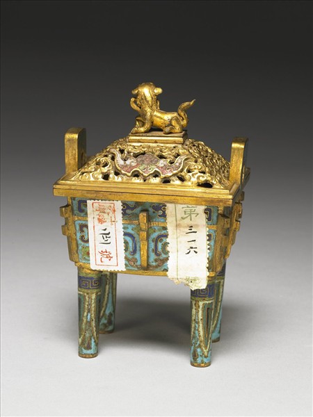 掐絲琺瑯獸面紋爐