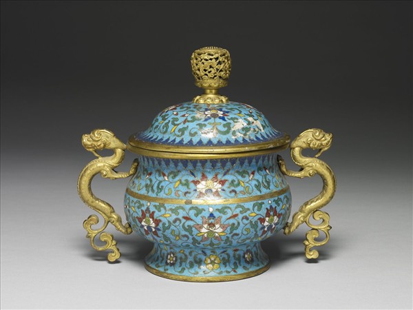 掐絲琺瑯番蓮紋爐