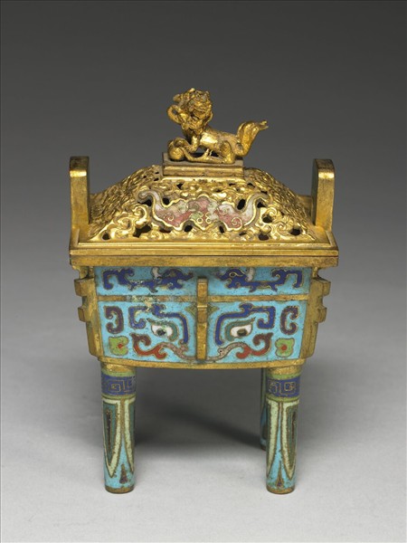 掐絲琺瑯獸面紋爐