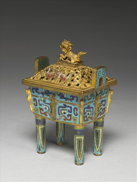 掐絲琺瑯獸面紋爐