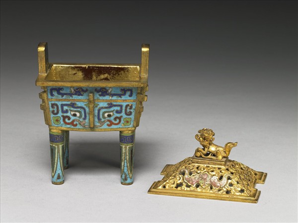 掐絲琺瑯獸面紋爐