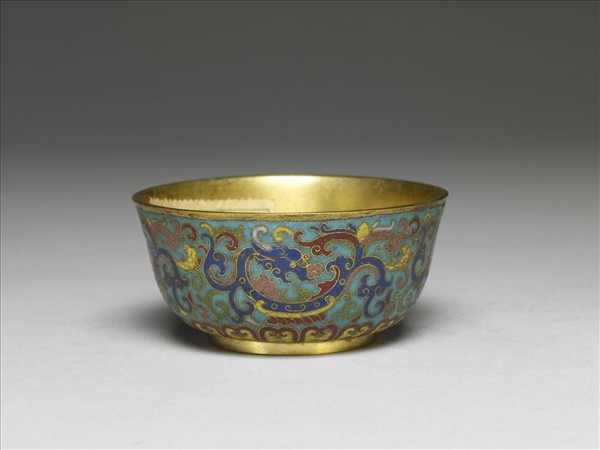 掐絲琺瑯夔龍碗