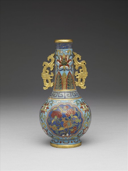 掐絲琺瑯花鳥紋瓶