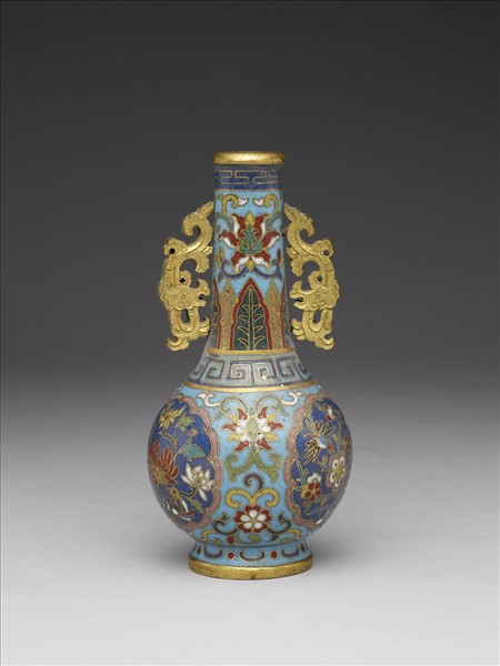 掐絲琺瑯花鳥紋瓶