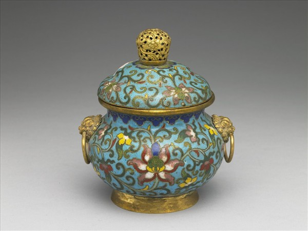 掐絲琺瑯番蓮紋爐