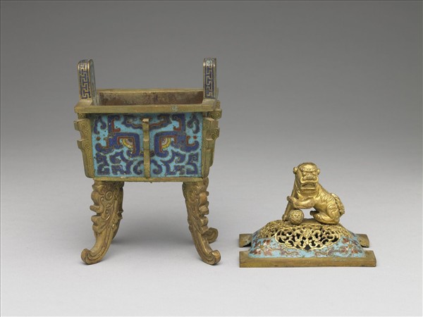 掐絲琺瑯獸面紋爐