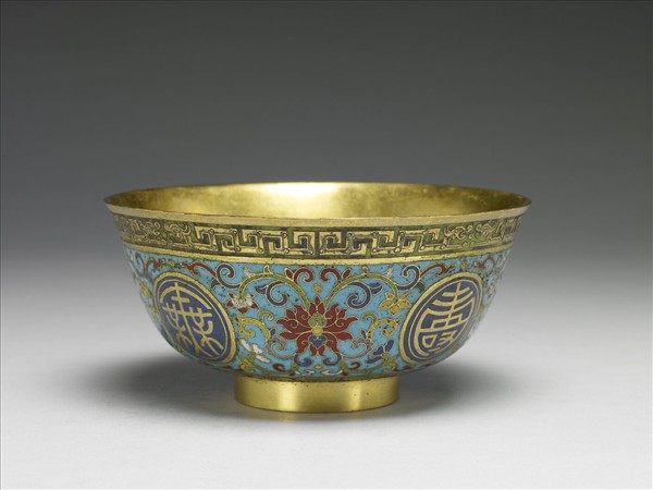 掐絲琺瑯萬壽無疆碗- 故宮