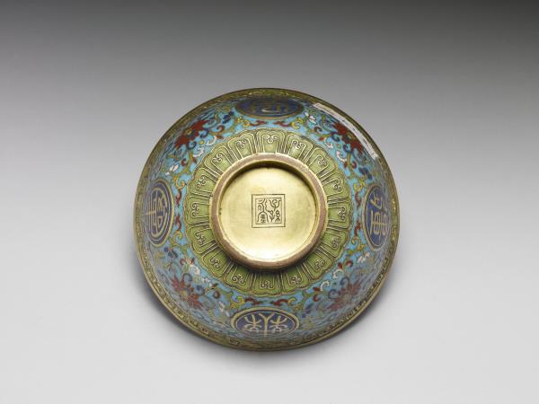 掐絲琺瑯萬壽無疆碗- 故宮