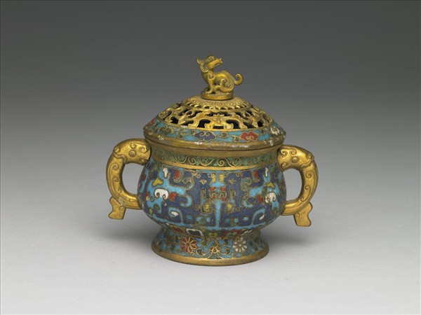 掐絲琺瑯夔龍紋簋式爐