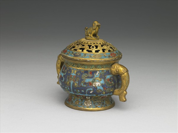 掐絲琺瑯夔龍紋簋式爐