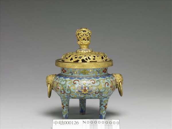 掐絲琺瑯花卉紋三足爐