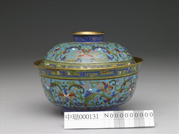 掐絲琺瑯花卉紋蓋碗