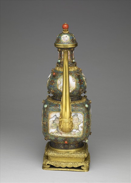 銅胎畫琺瑯西洋人物執壺