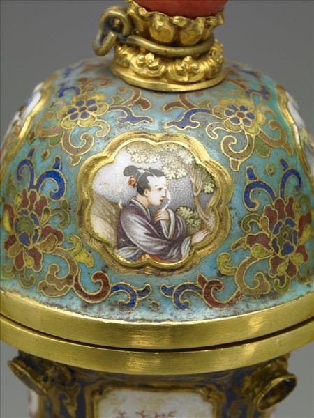 銅胎畫琺瑯西洋人物執壺