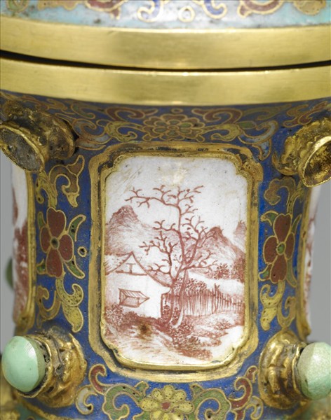 銅胎畫琺瑯西洋人物執壺