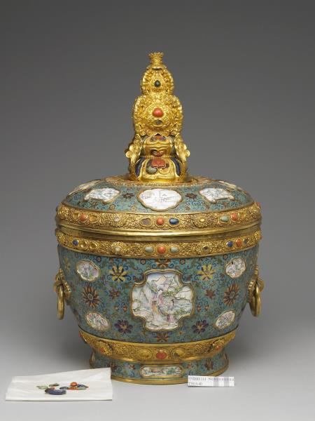 金胎西洋掐絲琺瑯奶茶罐