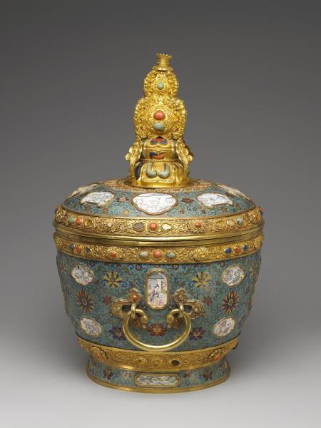 金胎西洋掐絲琺瑯奶茶罐