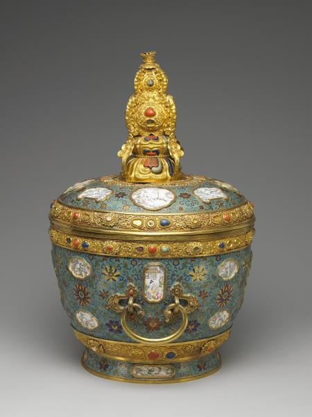 金胎西洋掐絲琺瑯奶茶罐