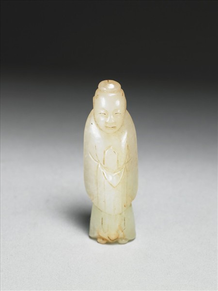 玉文士執圭立像