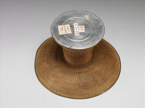錫胎竹編高足盤