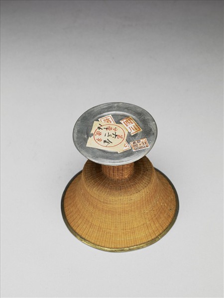 錫胎竹編高足杯