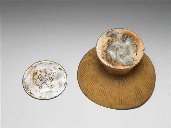 錫胎竹編高足碗