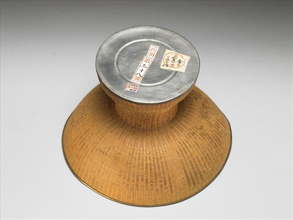 錫胎竹編高足碗