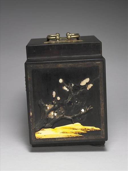 紫檀嵌玉石人物匣