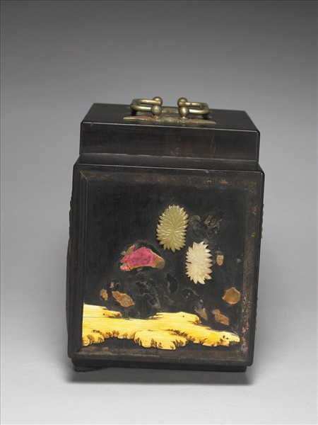 紫檀嵌玉石人物匣