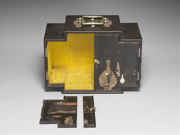 紫檀嵌玉石人物匣