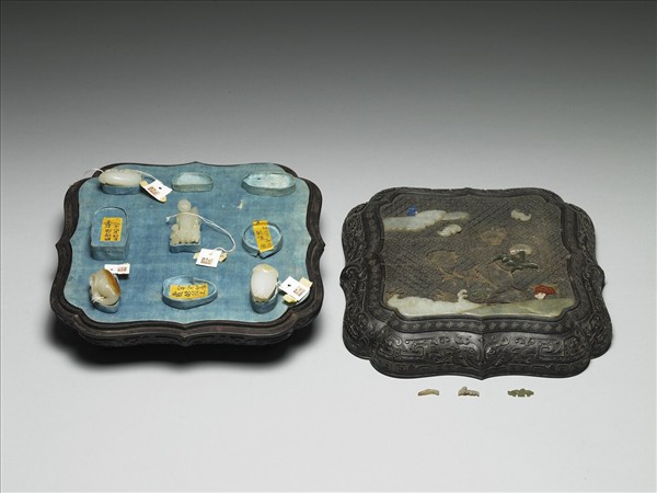 嵌玉獸面紋木盒