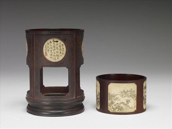 雕木轉心圓形筒