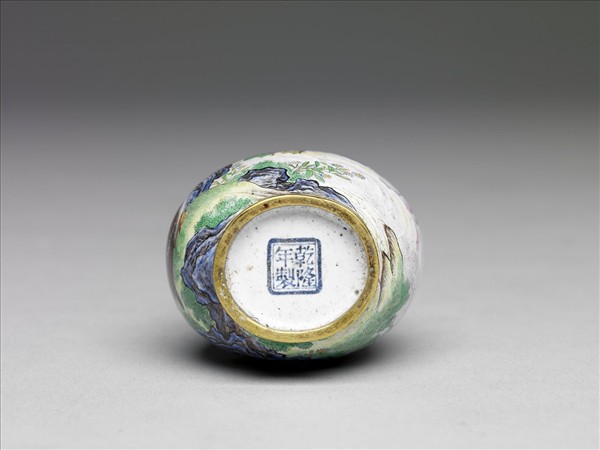 銅胎畫琺瑯蘆雁圖瓶