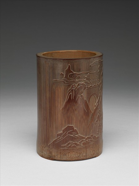 竹雕人物圖筆筒- 故宮