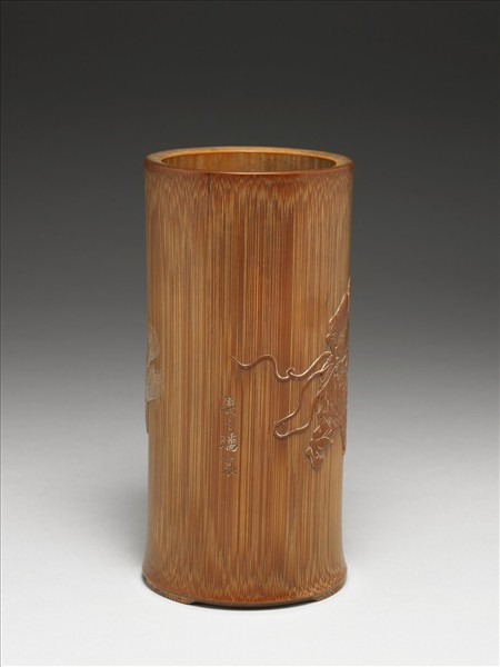 竹雕牧馬圖筆筒- 故宮