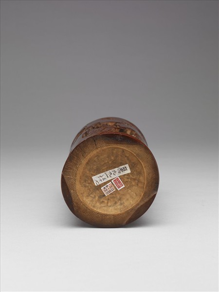 竹雕達摩故事筆筒