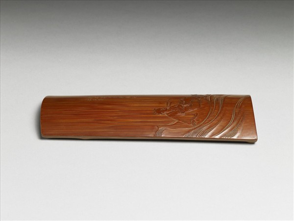 竹雕人物圖臂擱