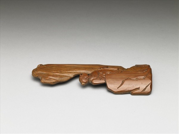 竹雕王喬鳧舃臂擱