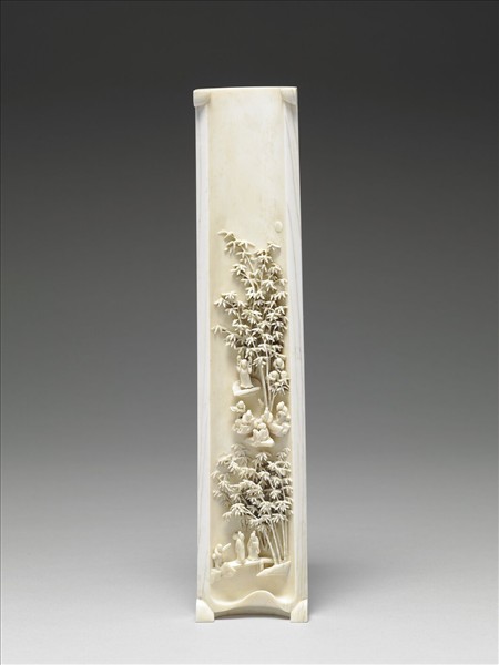 象牙雕竹林七賢臂擱