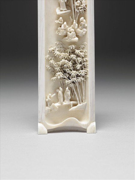 象牙雕竹林七賢臂擱