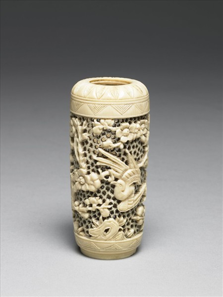 象牙雕梅雀香筒