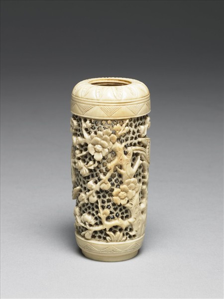 象牙雕梅雀香筒