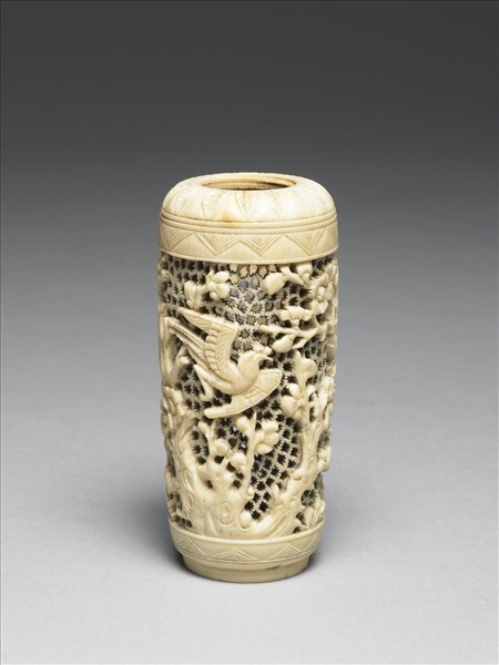 象牙雕梅雀香筒