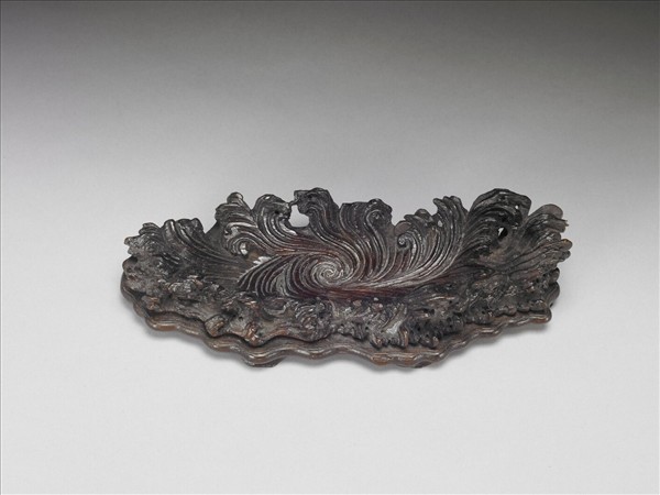 紫檀波浪形木座