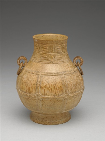 竹雕仿古絡紋壺