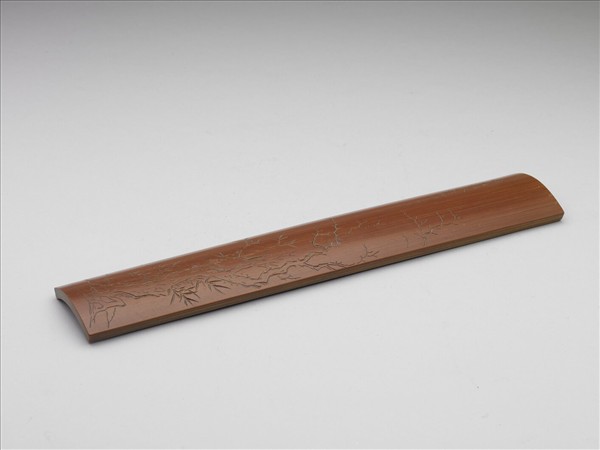 竹雕枯木竹石圖臂擱